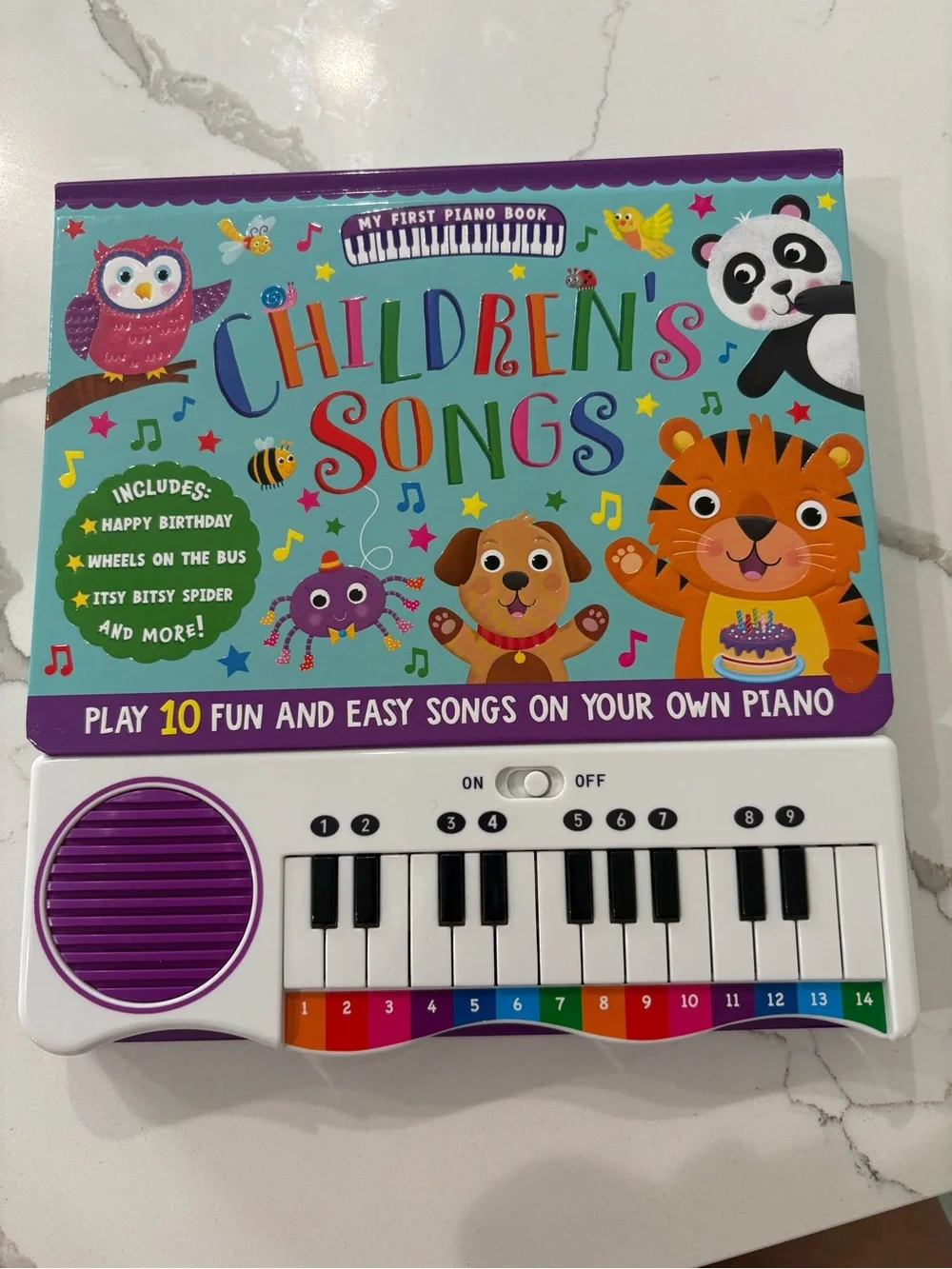 Children's Songs Kids Piano Book - Purple and Multicolor